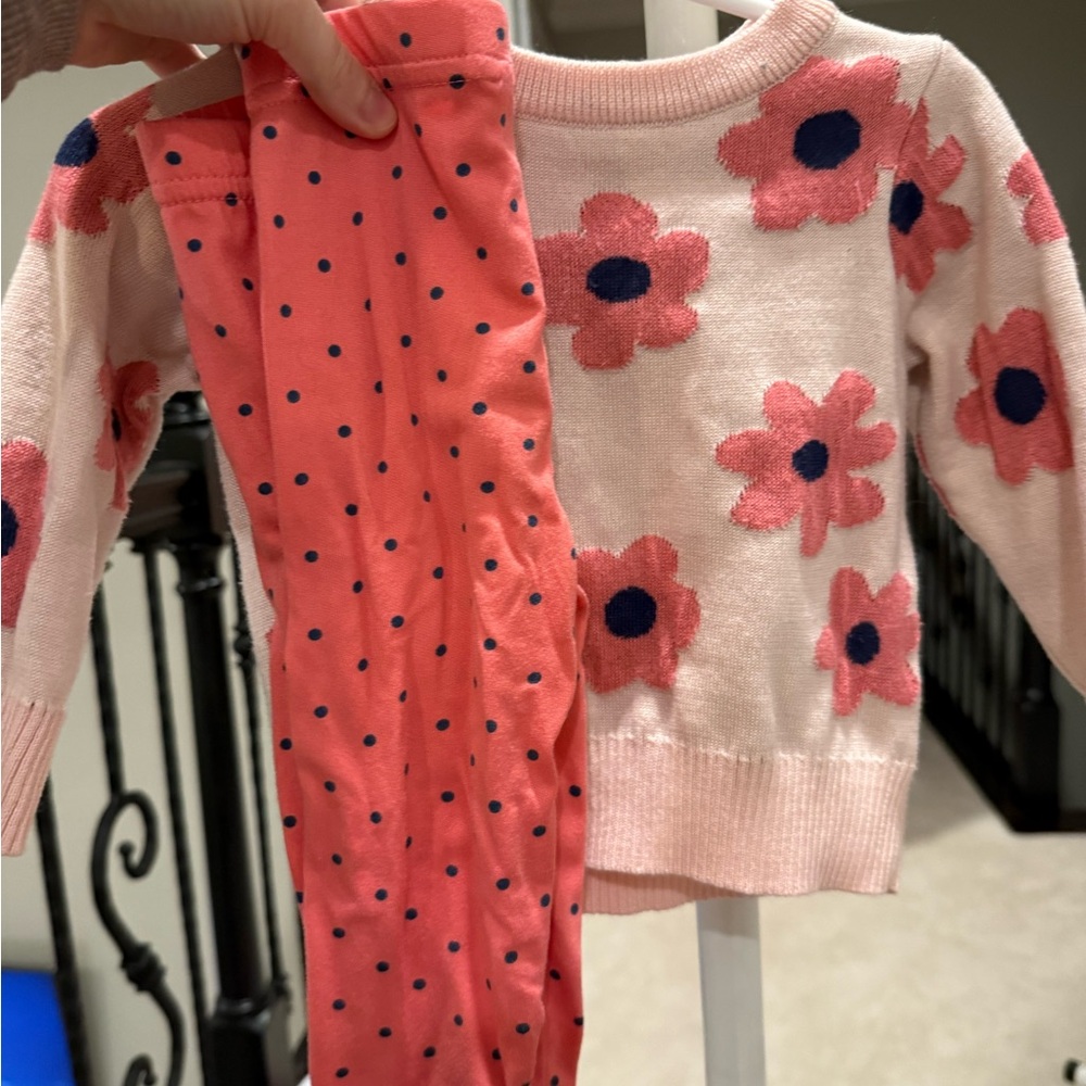 Floral Pink Kids sweater set